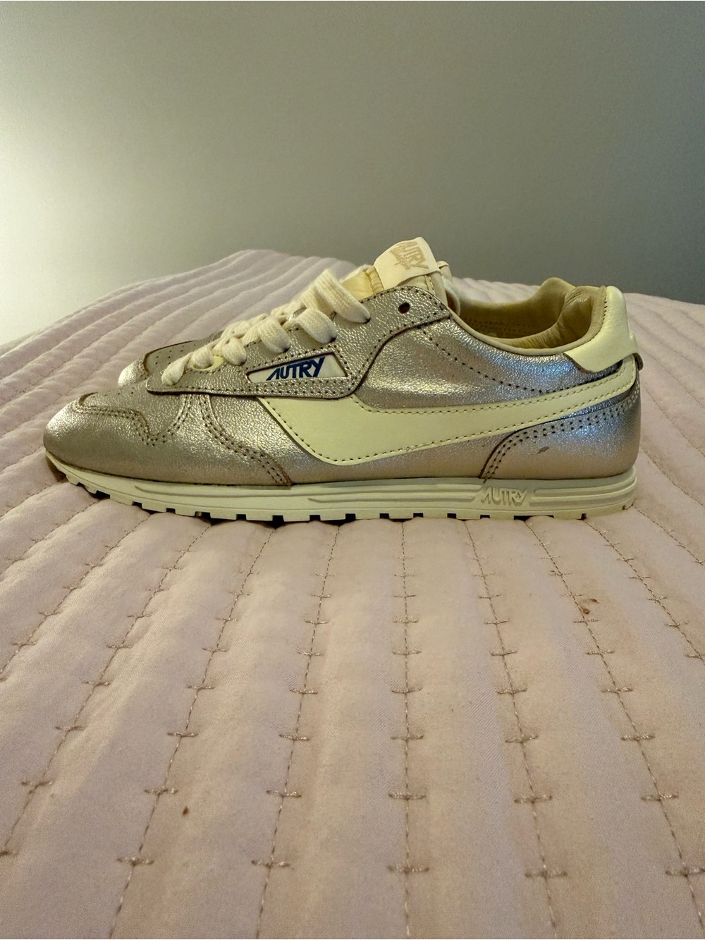 Autry Metallic & Cream Trainer Sneakers